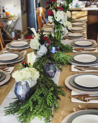 Cloth + Gold - Rental Tablescapes in Colorado. Friendsgiving tablescape