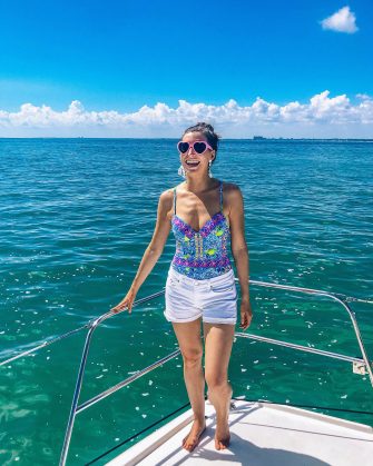 Blue Mountain Belle in Lilly Pulitzer One Piece in Miami