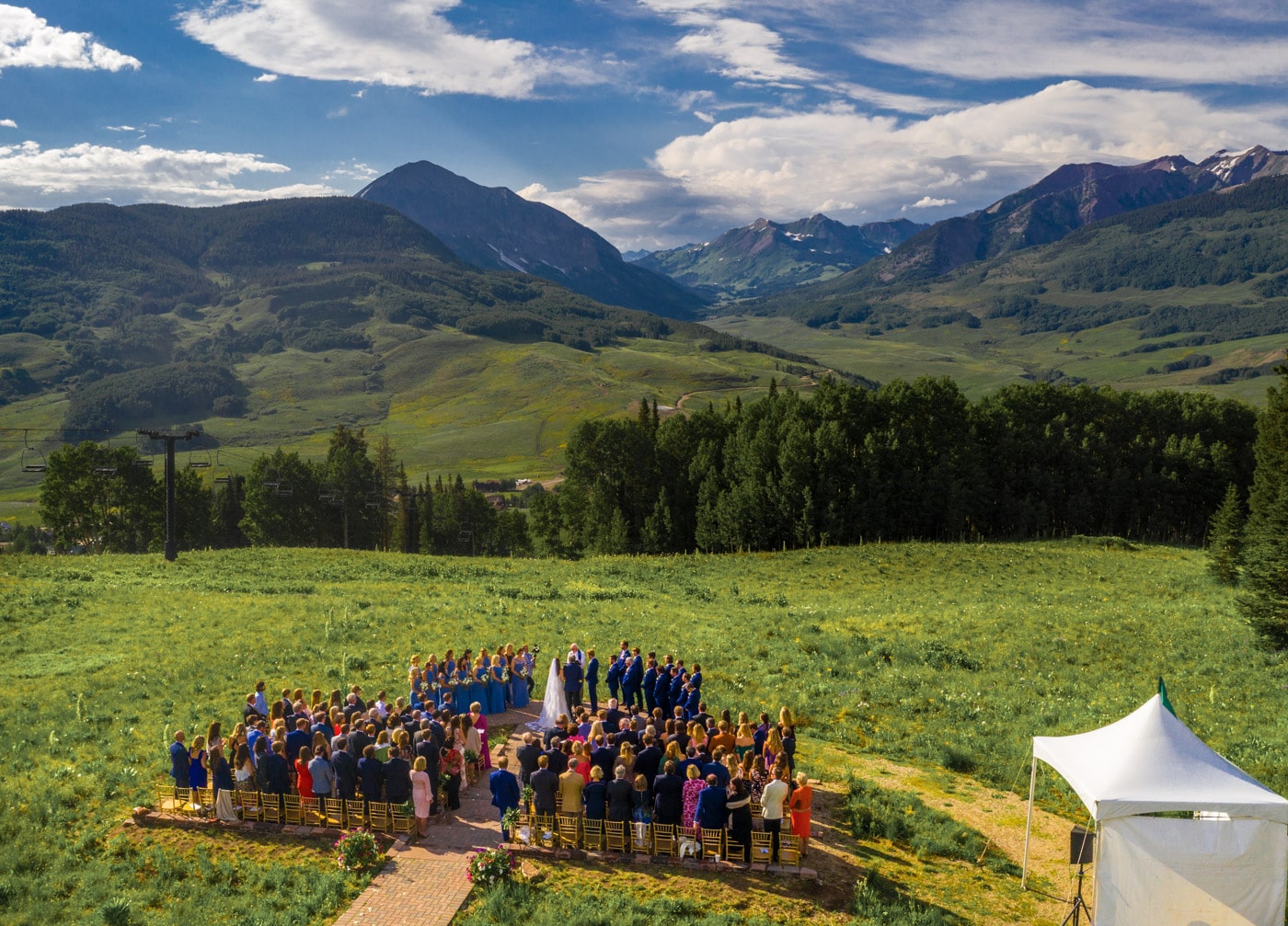Blue Mountain Belle Wedding Drone Photos of ceremony